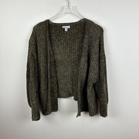 Evereve Sweaters Evereve Allison Joy Green Chenille Cardigan Poshmark